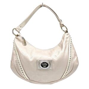 Authentic Versace Hobo Shoulder Bag with Gold Accents